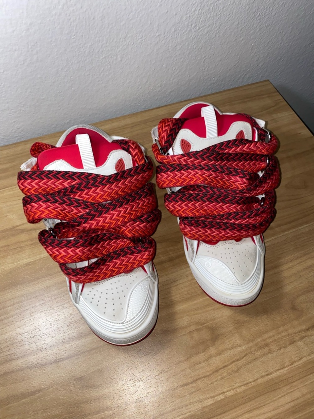 Lanvin Curb Sneakers “White Red”